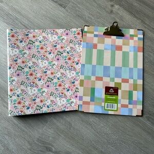 Floral Binder and Plaid Clipboard Set Greenroom